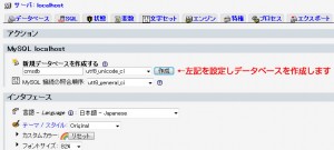データベースの作成